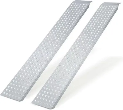 Productafbeelding van Aluminium ophangplaat - belastbaar tot 400 kg - stalen ophangrails, verzinkt - antislip - ophangplaat voor motor, ATV, quad, auto, aanhanger - 160 x 23,5 cm