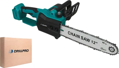Obrázek produktu pro Řetězová pila Drillpro, bezkartáčový motor, řezná rychlost 6800 ot/min, bez baterie