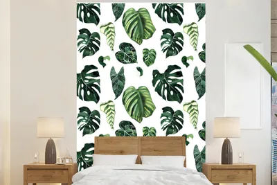 Obrázek produktu pro MuchoWow® Fototapety do obývacího pokoje nebo ložnice tapety vinylové motivy tapety Tropické - Listy - Zelené 155x240cm