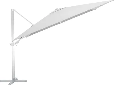 Productafbeelding van KETTLER Easy Turn terrasoverkapping, 300x300 cm, UPF50+, inclusief beschermhoes en parasolstandaard, zilver/lichtgrijs, aluminium/polyester met Polyurethancoating