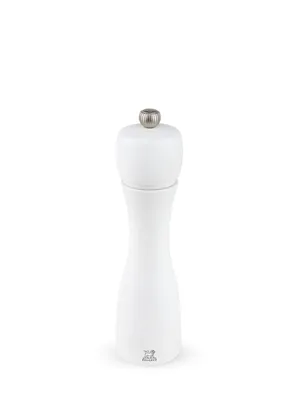 Produktbild von PEUGEOT Salzmühle TAHITI 20cm Weiß Matt Edelstahl Buchenholz Stahlmahlwerk