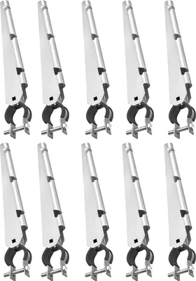 Obrázek produktu pro SucceBuy zvedák proti přelezení plotu, balení 10 kusů, deflektor ostnatého drátu 375 mm, držák pro ploty z drátěného pletiva o průměru 3,3 cm až 3,8 cm, konstrukce držáku Ω, rameno z pozinkované oceli