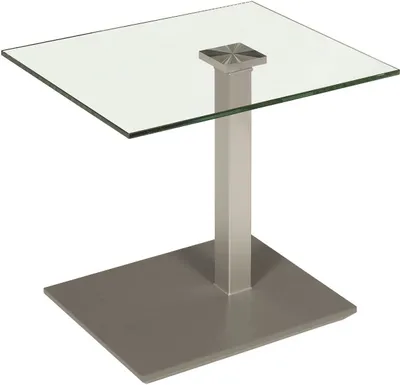 Produktbild von Beistelltisch Cailla 55 x 47 x 47 Wohnzimmertisch Klarglas/Chrom/Lava 16003