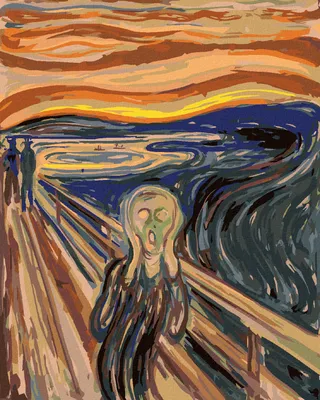 Obrázok produktu pre Zuty - Maľovanie podľa čísel - VÝKRIK (E. MUNCH), 40x50 cm, vypnuté plátno na rám