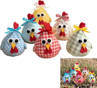 Produktbild von Plüsch Osterküken 6er Set, Osternest Füllung für Kinder, weiche Stofftiere & Osterdeko, ab 3 Jahren
