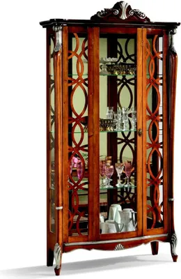 Produktbild von Italienische Möbel Design Holz Klassische Barock Regal Glasschrank Virtrinen