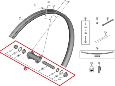 Image de SHIMANO Axe creux WH-M9220 Roue avant Kit complet Axe creux