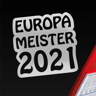 Produktbild von Auto Aufkleber Europameister 2021 Fußball 12x11 cm Silber Sticker Heckscheibenaufkleber