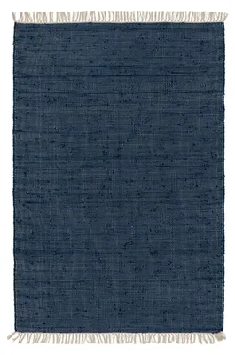 Produktbild von Teppich aus recyceltem Material Tom Dunkelblau 15x15 cm Muster Wohnzimmer Rechteckig Einfarbig Modern Kurzflor benuta Skandinavisch