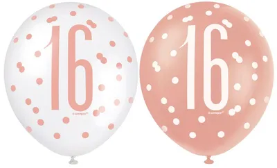 Produktbild von 6 Luftballons roségold Zahl 16