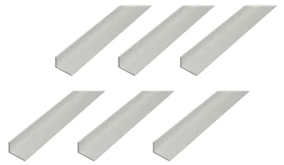 Image de Alberts, profilé en aluminium, argenté anodisé, dimensions 50 x 20 x 2 mm, longueur 1 mètre