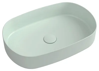 Produktbild von Isvea INFINITY OVAL Aufsatzwaschbecken 55x36cm, grün Mint