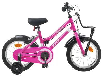Image de Vélo pour enfants vidaXL 16 pouces, pour les 4-6 ans, rose et noir