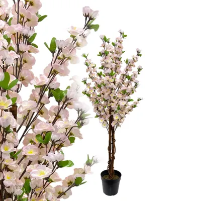 Produktbild von Pfirsichbaum 120 cm künstlich wie echt Blüten Kunstbaum Kunstblume Kunstpflanze