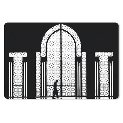 Produktbild von MuchoWow® Mauspad Mousepad Schwarz - Weiß - Fenster - Mensch 27x18 cm - Mousepads - Maus Mat - Pad - Mausunterlage - Büroartikel - Desk Matten