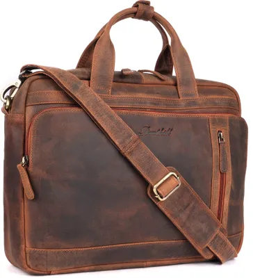 Produktbild von Benthill Laptoptasche Echt Leder I EchtLeder Umhängetasche für Laptop I Aktentasche für Notebook I Damen und Herren Tasche I Notebooktasche
