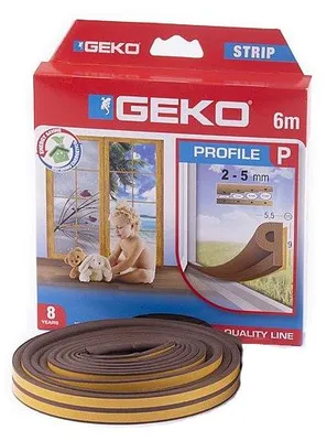 Image de GEKO SpA Joint « P » 9 x 5,5 mm - 6 m, marron (2 x 3 m) 105029