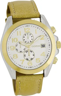 Produktbild von Oozoo Damen Armbanduhr gelb Analog matt Timepieces Lederarmband D2UOC6196A