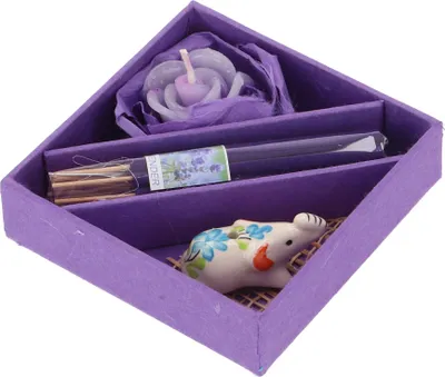 Produktbild von Räucher & Duftset, Thailändische Räucherstäbchen, Geschenk Set - Lavendel, Violett, 2*10*10 cm, Räucherstäbchen & Sets aus Thailand