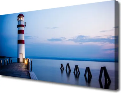Produktbild von Tulup Leinwand-Bilder 100x50 Wandbild Canvas Kunstdruck Leuchtturm Meer Architektur