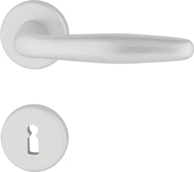 Produktbild von Alpertec BB-Rosettengarnitur Ray Aluminium weiß rund