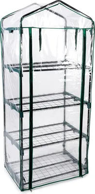 Image de serre à 4 étages avec fermeture éclair (h x l x p) 160 x 69 x 49,5 cm Serre en film plastique Jardin Serre Maison de tomates Maison de plantes