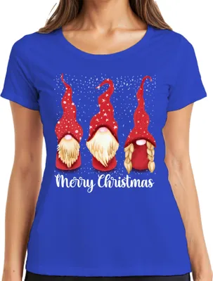 Produktbild von Merry Christmas schwedische Weihnachten - Gnome Weihnachtsgeschenk Christmas Damen T-Shirt, Blau, L