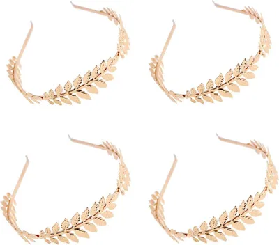 Produktbild von Blattgold Haarband Krone Mädchen Brautjungfer Braut Tiara Haarband - Geeignet für Hochzeit und Karneval - Kind und Erwachsene