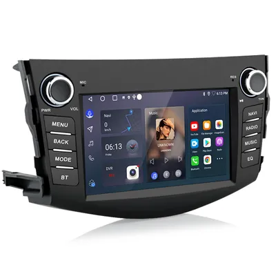 Image de Système multimédia Android 15.0 pour Toyota RAV 4 III A3 (2006-2012), avec Carplay, GPS, navigation, Bluetooth, Wi-Fi, DAB+, FM, RDS,au volant (SWC) et processeur de son numérique (DSP), format 2DIN