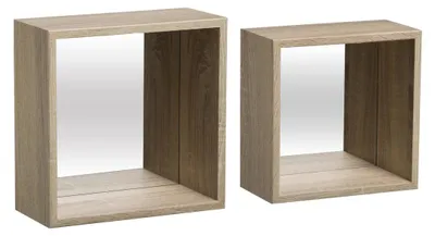 Zdjęcie produktu dla 5 five simply smart - 2 półki ścienne "fixy" dąb efekt drewna lustro sześcian
