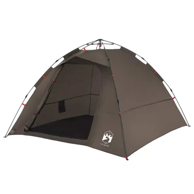 Image de vidaXL Tente de pêche 4 personnes brune Quick Release