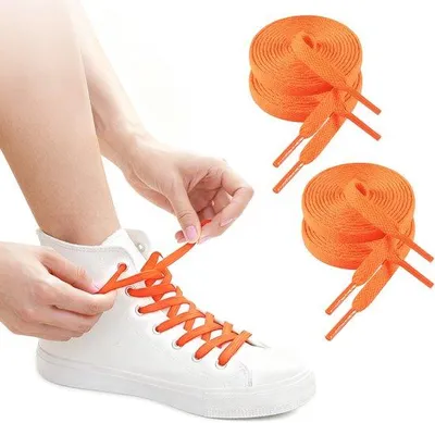 Image de Lot de 4 lacets de sport en polyester de 50 cm - 8 mm - blanc toile