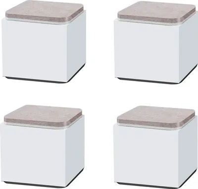 Produktbild von LEZED Möbelfüße Möbelerhöhung Möbelerhöher Betterhöhung Tischerhöhung Sofa Fuesse Erhoehen Weiß Quadrat Tischbeine Schrankbeine Sockelfuß für Couchtische,Schränke, Sofas,Tragfähigkeit 60x52mm 4 Stück