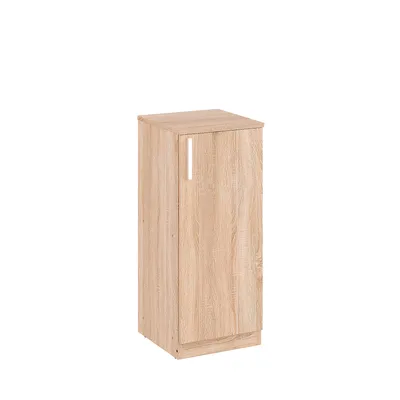 Produktbild von KOMTO Beistellschrank Schmal Sonoma Eiche - Midischrank, Badezimmerschrank Klein, Schmaler Schrank mit Tür | CABI 35 x 84 x 37 cm (BxHxT)