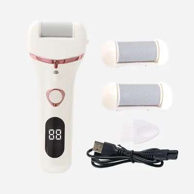 Produktbild von INF USB-wiederaufladbare elektrische Fußfeile, Digitalanzeige, 3-Stufen Weiß