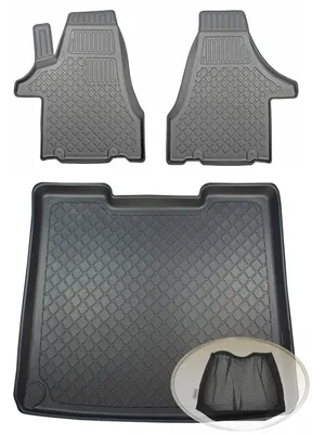 Produktbild von SET Kofferraumwanne Gummifußmatten für VW Volkswagen T6 Caravelle Langversion 2015- 1. Sitzreihe Radstand: lang, hinter der 3. Sitzreihe