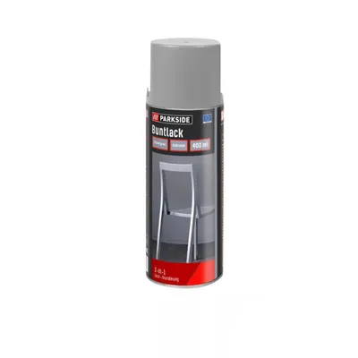 Produktbild von 400ml Buntlack SILBERGRAU Glänzend Farbspray Sprühdose Spraydose 2in1 Lack-Grundierung PARKSIDE