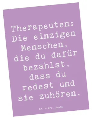 Produktbild von Mr. & Mrs. Panda Postkarte Spruch Wunderbare Therapeutin - Lavendeltraum - Geschenk, Zuhörerin, Berufsgestaltung, Grußkarte, Postkarten, bildkarte, Ansichtskarte, Beruf