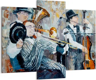 Produktbild von Bild auf Leinwand - Leinwandbild - Jazz Musik Musiker - 130x100cm - Wand Bild - Wanddeko - Leinwanddruck - Bilder - Kunstdruck - Wanddekoration - Leinwand bilder - Wandkunst - CB130x100-3422