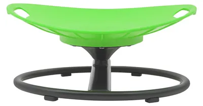Obrázok produktu pre Detská otočná stolička na rovnováhu – Senzorická otočná stolička – 3–12 rokov – Nosnosť 150 kg – Čalúnené sedadlo – Kovový rám – 45×40×25 cm – Zelená