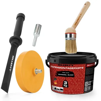 Produktbild von HASKYY Reifenmontage Set Montagepaste 3kg Schwarz Pinsel Folienradierer Schaber