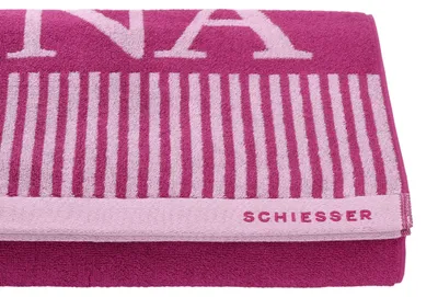 Produktbild von SCHIESSER Saunatuch Rom | Zweifarbig | 100% Baumwolle | Weich & Saugstark | 75x200 cm | Fuchsia