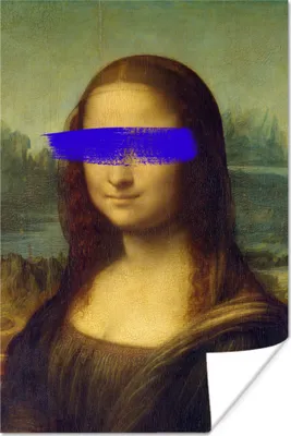 Produktbild von MuchoWow® Poster Mona Lisa - Leonardo da Vinci - Blau - Alte Meister 80x120 cm - Papierdruck