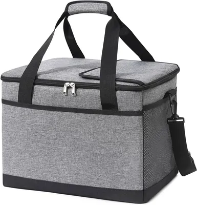 Productafbeelding van Koeltas 35 liter, opvouwbaar en draagbaar, met rits - Lunchtas voor heren en dames, geïsoleerde lunchtas voor werk, school, picknick en reizen