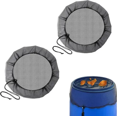 Productafbeelding van Regenton Net - Regenton Cover - Schoon Water Houden - Verstelbaar Met Koord - Diameter 80 cm - Zwart