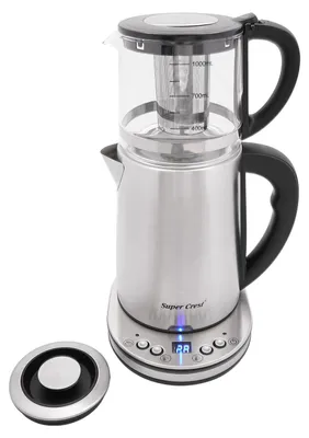 Produktbild von 2-in-1 Wasserkocher Set - Elektrischer Mini Wasserkocher - 1500 W Schnellkochfunktion - Automatische Abschaltung - Überhitzungsschutz - Warmhaltefunktion 70–85 °C