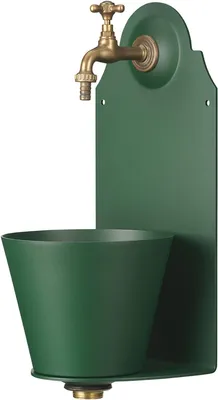Produktbild von Wandbrunnen aus Eisen mit Wasserhahn in Grün