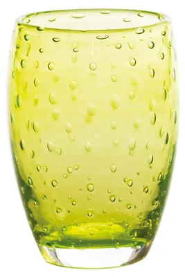 Immagine prodotto di Bolicante Set di 6 Bicchieri Tumbler in Vetro Soffiato a Bocca Colore Verde Mela lavorazione Artigianale con Effetto Bollicante Tradizione Muranese