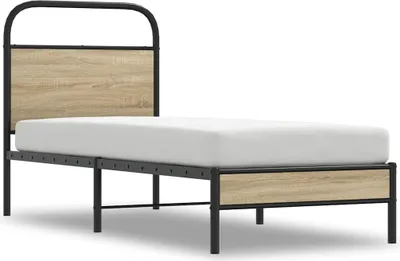 Zdjęcie produktu dla Łóżko bez materaca, 75x190 cm, przydymiony dąb