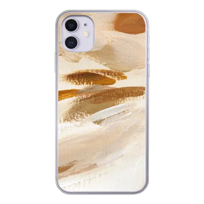 Produktbild von MuchoWow® Handyhülle Schutzhülle Hülle für iPhone 11 Farbe - Beige - Weiß Silikon Softcase Handy Hülle - Handytasche